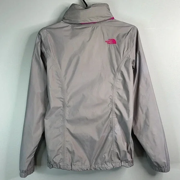 THE NORTH FACE HyVent Grey Pink Waterproof Nylon Rain Hood Jacket Gorpcore S - Picture 12 of 16